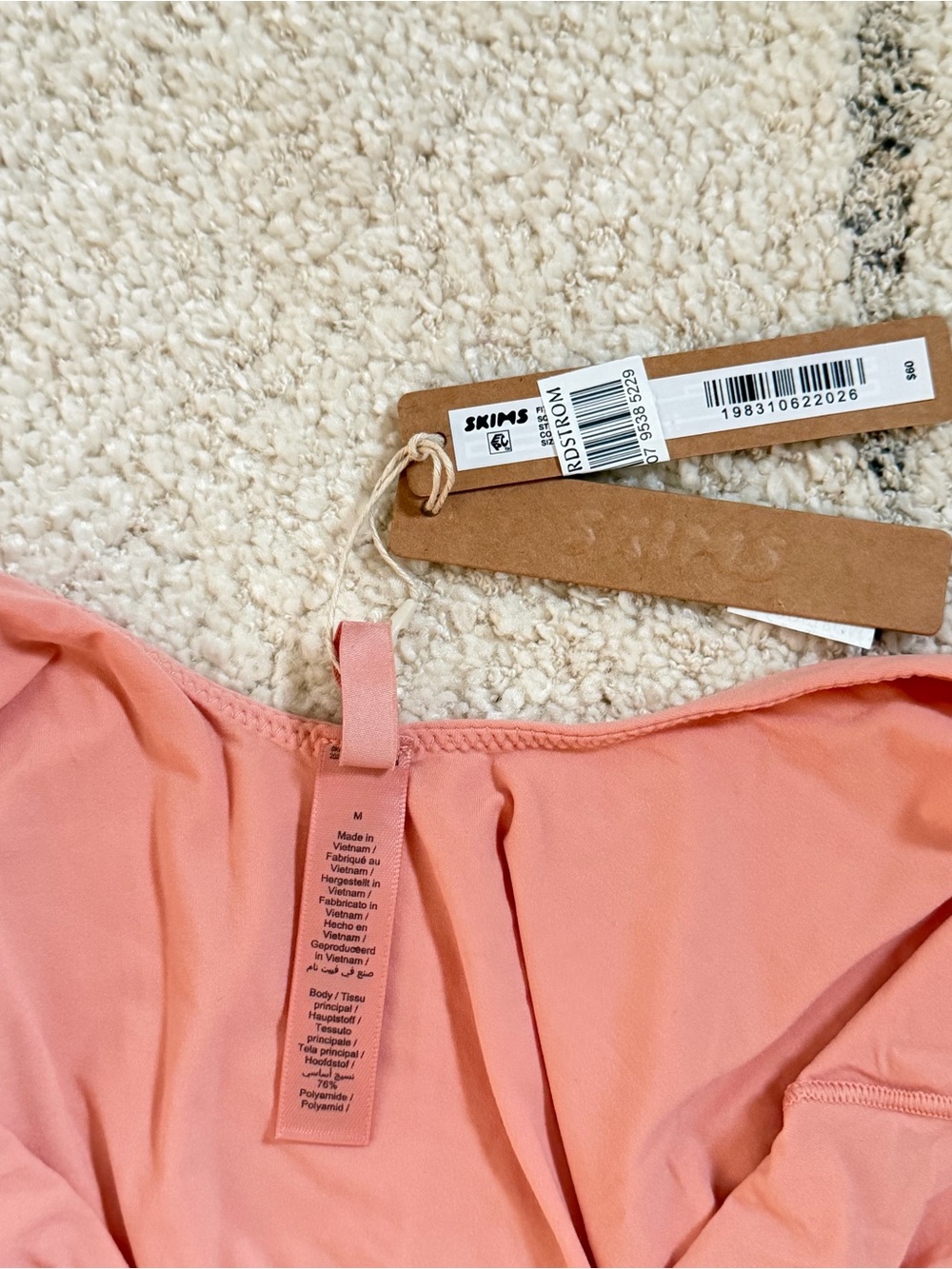 SKIMS Peach Pink Sleeveless Square Neck Bodysuit - Picture 6 of 7